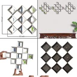 Art Street Set Of 3 White Solid Square Shaped Decorative Mirrors image 4