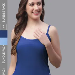 Friskers Pack Of 2 Cotton Scoop Neck Bio-Wash Camisoles-picture-42