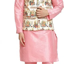 ben cooper Men Pure Silk Kurta Pyjama Ethnic Jacket Set-picture-19