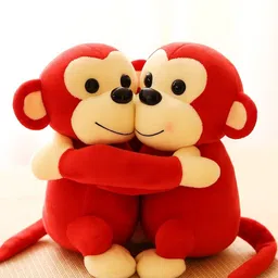 gungun toys Cute Monkey Couple Hugging Soft Toy Stuffed Toy for Unisex Kids Gift - 25 cm image 2