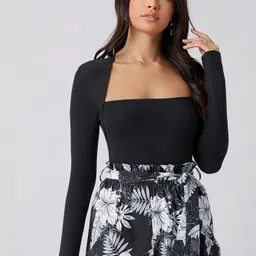 kvinner Casual Regular Sleeves Solid Women Black Top-picture-11