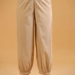 savi Women Regular Fit Beige Pure Cotton Trousers-picture-18