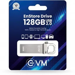 EVM ENSTORE 128GB 2.0 PENDRIVE 128 GB Pen Drive Compatible with Audio Player, Desktop Computer, Laptop, Mobile, Television, Tablet USB 2.0 Metal Case image 3