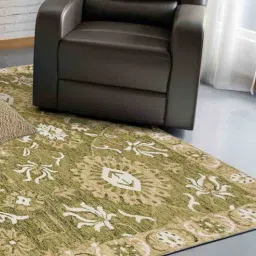 Green Persian Wool 5 ft x 7 ft Hand Tufted Carpet by Saraswati Global-image-80