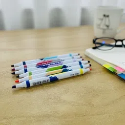 crafty cuddle Dual Tip Highlighter Pens Set – 6 Pcs, 12 Vibrant Colors |Double-Ended Markers image 3