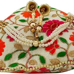 banithani Women Gold, Multicolor Potli image 3