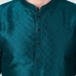 koshin Men Block Print Art Silk Straight Kurta image 4