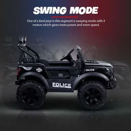 oh baby POBO BLACK 4 Motors 4x4 (1-8Yrs) Battery ride on Jeep Battery Operated Ride On image 3