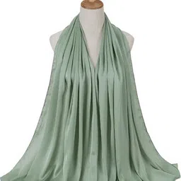 sm products Solid Chiffon Women Light Green Fancy Scarf, Scarf, Stole-picture-18