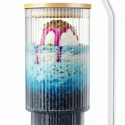 shipplier Modern Smoothie Glass with Bamboo Lid & Straw – Reusable Drink Cup Glass Tumbler-picture-13