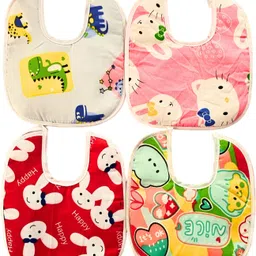 hooper Baby Bibs With Trendy Designs, With Dual Layer Cloth, Assorted Pack of 4 Pcs-picture-10