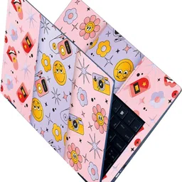 Anweshas Full Body Laptop Skin Sticker - Tounge Faces Flower Self Adhesive Vinyl Laptop Decal 15.6-picture-19