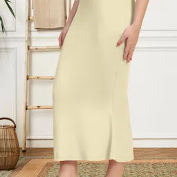 Trendmalls New.P01-Beige-S Lycra Blend Petticoat image 3