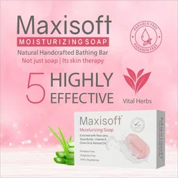 maxisoft Moisturizing Soap 75 gm| Kokum Butter, Aloe Vera, Olive Oil image 2