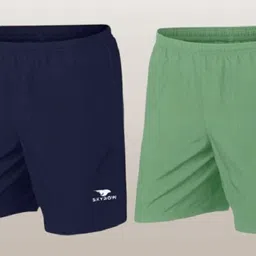 mgc maanu Pack of 2 Solid Men Dark Blue, Grey Sports Shorts-picture-27