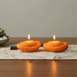 auracent Set of 2 Modak Shape Soya Wax Scented Candles | Home Décor & Pooja Gift Candle-picture-14
