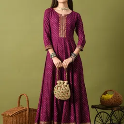 annsh apparel Women Printed Viscose Rayon Anarkali Kurta image 2