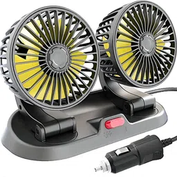 autogarh High Speed Moveable Dual head Car Cooling Fan 12V With 360 Degree A-171 Car Interior Fan-picture-30