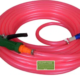 dkcrafttouch 5 Meter Length Pink Water Hose with Lever Spray Gun For Garden/Car/bike wash/pet bath etc Hose Pipe image 2