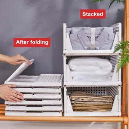 zodze Clothes Organizer for Wardrobe Stackable Closet Organizer Drawers (Pack of 3) PP Collapsible Wardrobe image 3
