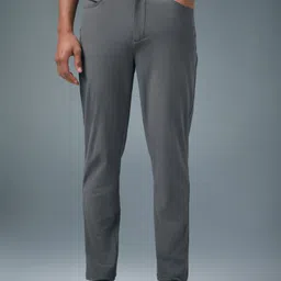 technosport Men Straight Fit Grey Polyester Trousers image 3