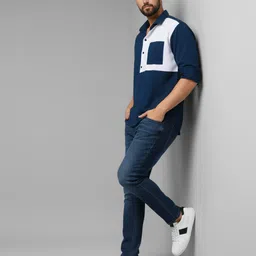 metronaut Men Regular Fit Solid Spread Collar Casual Shirt image 5