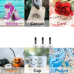 thr3e strokes Water-Based Black Acrylic Paint Marker Pens Permanent for Rocks Painting, Ceramic, Glass, Wood, Fabric, Canvas, Mugs, DIY Craft Making Supplies (SET OF 2) image 3