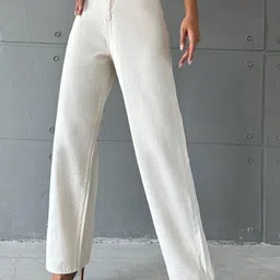 nucouths the style you love Women Regular High Rise Beige Jeans image 2