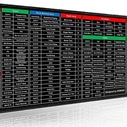 Etherglade Keyboard & Mouse Pad With Shortcut Keys For Windows (80x30)cm Desk Pad Mousepad-picture-17