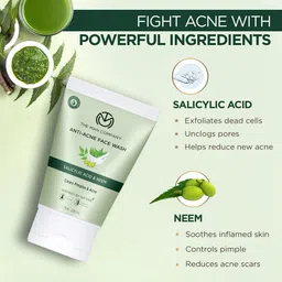 the man company Anti-Acne Facewash for Pimples & Blackheads | Neem & Salicylic Acid Men's Face Wash image 2