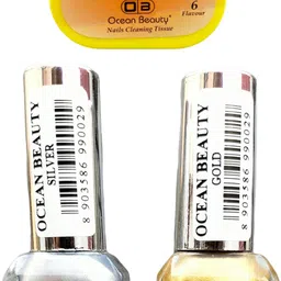 ocean beauty Professional Mirror Finish Glass Nail Paint Bottle With Nail Cleaning Tissue Golden, Silver-picture-16