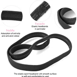 elephantboat 4Pcs Elastic Sports Headband for Men Women Stretchy Non-Slip Athletic Headbands Head Band image 4