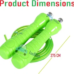happiory Fitness Jumping Adjustable Skipping Rope for Gym Training( pack -1) Green image 2