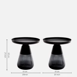 durian Jessica Glass Top Coffee Table In Black & Grey Colour image 2