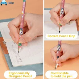 funblast Stylish Pencils with Sharpener & Eraser - Writing Drawing Tool for Kids, Shading Pencil image 3