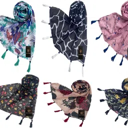 letz dezine Printed Chiffon Women Multicolor Scarf, Stole-picture-15