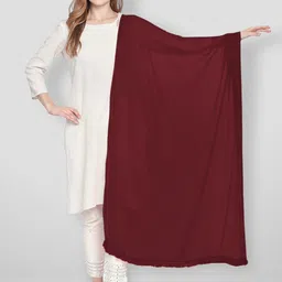 Chiffon Solid Maroon Women Dupatta-image-10