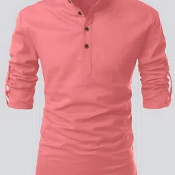 art curtain Men Solid Cotton Blend Straight Kurta-picture-24