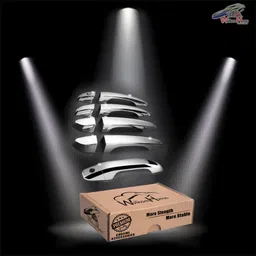 wolkomhome Chrome Door Handle Cover with Free Extra dual side Tape Polo Cross Car Grab Handle Cover image 2