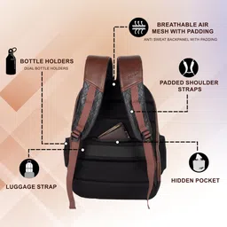 f gear Medium 27 L Laptop Backpack Luxur V2 Brown image 5