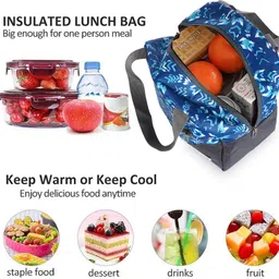 travel look Insulated Lunch Bag for Office/School/Picnic| Leakproof, Spacious Tiffin Carrier Waterproof Lunch Bag image 2
