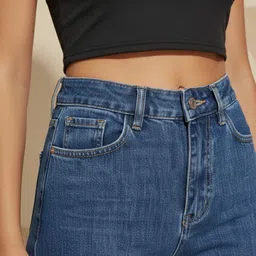 pinklit lifestyle Women Regular High Rise Dark Blue Jeans image 4