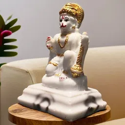 sankalan creations Sitting Hanuman Decorative Showpiece - 9 cm image 3