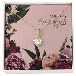 rakva Rhodium Zircon Silver Pendant Set image 2