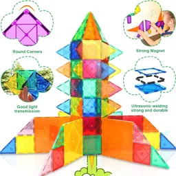 yotym Magnet Toys Magnetic Tiles | 26 PCS Magnetic Building Blocks Set image 4