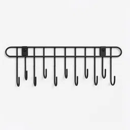 the organiser company Carbon Steel Storage Basket for utensil/Kitchen Tool/ storage organizer 11 Hook Wall Mounted Storage Basket image 2