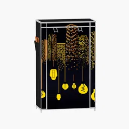 raxon world 6 Layer Plastic Foldable Wardrobe Almirah with Fabric Shelves Carbon Steel Collapsible Wardrobe image 2