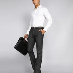 raymond Men Slim Fit Grey Polyester Trousers image 2