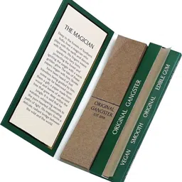 Original Gangster Booklet rolling papers pack of 2 (64 brown leaves + 64 filter tips ) King Size(109mm) 14 gsm Paper Roll image 2