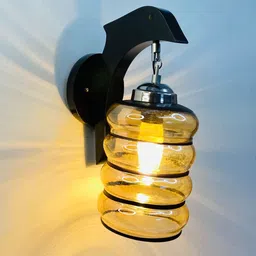 foziq Gold Wooden Novelty Wall Light (Black) image 3